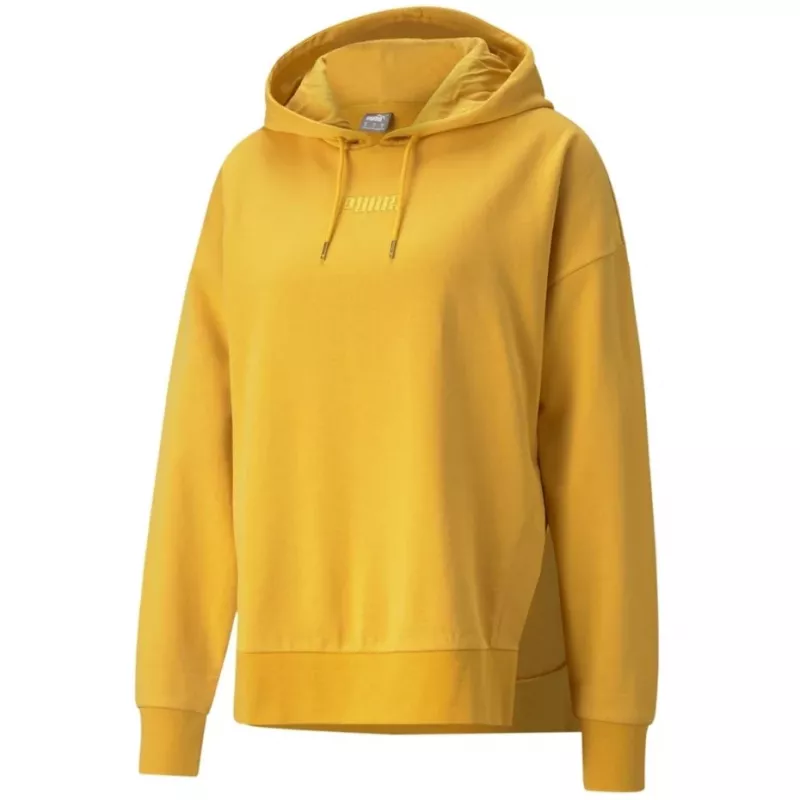 PUMA HER Hoodie TR Damen Relaxed Fit Pullover Hoodie Hellgelb