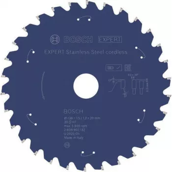 Bosch EXPERT für Edelstahl Kreissägeblatt 136 x 20 mm, 30T (2608902132)