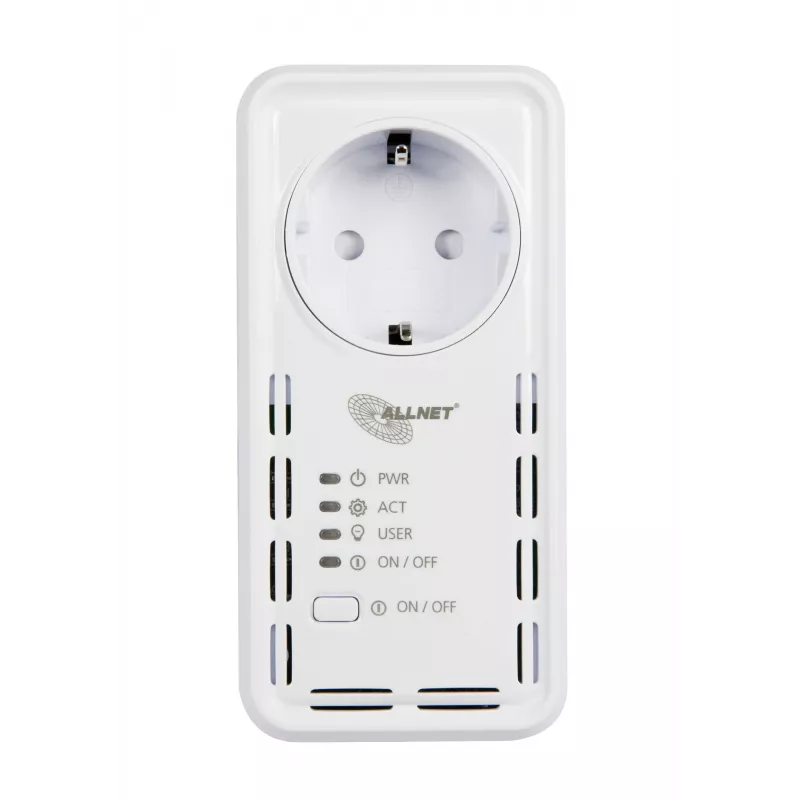 ALLNET ALL3075v4 Smart Plug mit Wi-Fi und Ethernet, Energiemonitoring, Typ F Schuko, 16A, 3680W