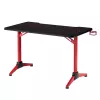 LogiLink Gaming-Schreibtisch, 120x60 cm, Tischplatte aus gehärtetem Glas mit RGB-Beleuchtung, roter Rahmen