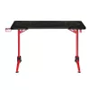 LogiLink Gaming-Schreibtisch, 120x60 cm, Tischplatte aus gehärtetem Glas mit RGB-Beleuchtung, roter Rahmen