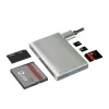 LogiLink USB 3.2 Gen1 5-in-1 Kartenleser, Metallgehäuse, Silber