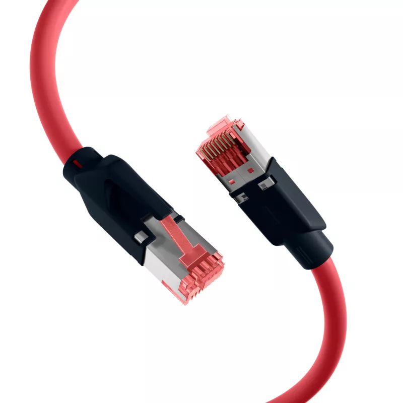 EFB Elektronik K8048PUI30 RJ45 Industrie-Patchkabel Cat.6A S/FTP PUR, Draka UC900 TM21, öl- und UV-beständiger Mantel, 4x2 x AWG26/7, 30 m, rot