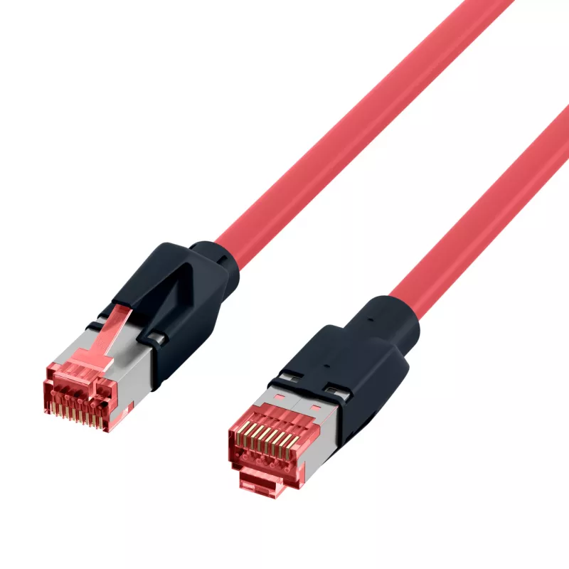 EFB Elektronik K8048PUI30 RJ45 Industrie-Patchkabel Cat.6A S/FTP PUR, Draka UC900 TM21, öl- und UV-beständiger Mantel, 4x2 x AWG26/7, 30 m, rot