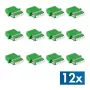 LogiLink LC Quad Glasfaser-Adapter-Set, 12 Stück, Grün, mit Flansch, SC Duplex Breakout