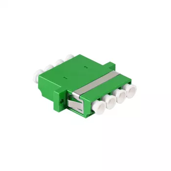 LogiLink LC Quad Glasfaser-Adapter-Set, 12 Stück, Grün, mit Flansch, SC Duplex Breakout
