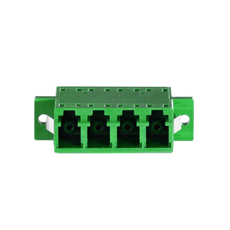 LogiLink LC Quad Glasfaser-Adapter-Set, 12 Stück, Grün, mit Flansch, SC Duplex Breakout