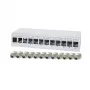 LogiLink NK4093 Desktop-Patchpanel Cat.6A, 12 Ports, Hellgrau (RAL 7035), geschirmt, schraubenloser Stahl