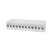 LogiLink NK4093 Desktop-Patchpanel Cat.6A, 12 Ports, Hellgrau (RAL 7035), geschirmt, schraubenloser Stahl