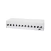 LogiLink NK4093 Desktop-Patchpanel Cat.6A, 12 Ports, Hellgrau (RAL 7035), geschirmt, schraubenloser Stahl