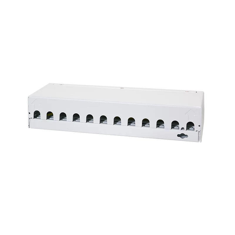 LogiLink NK4093 Desktop-Patchpanel Cat.6A, 12 Ports, Hellgrau (RAL 7035), geschirmt, schraubenloser Stahl