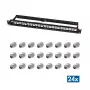 LogiLink Modular 24-Port Cat.6A Keystone Patch Panel, 19 Zoll/1U, Schwarz, EconLine