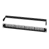 LogiLink Modular 24-Port Cat.6A Keystone Patch Panel, 19 Zoll/1U, Schwarz, EconLine