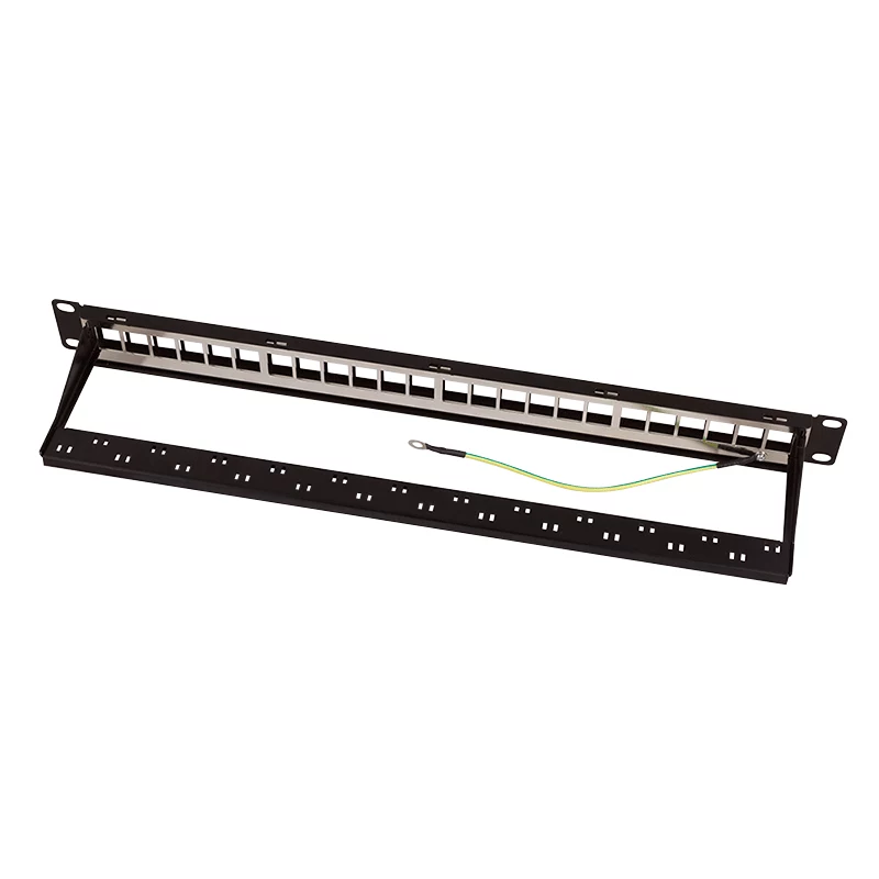 LogiLink Modular 24-Port Cat.6A Keystone Patch Panel, 19 Zoll/1U, Schwarz, EconLine