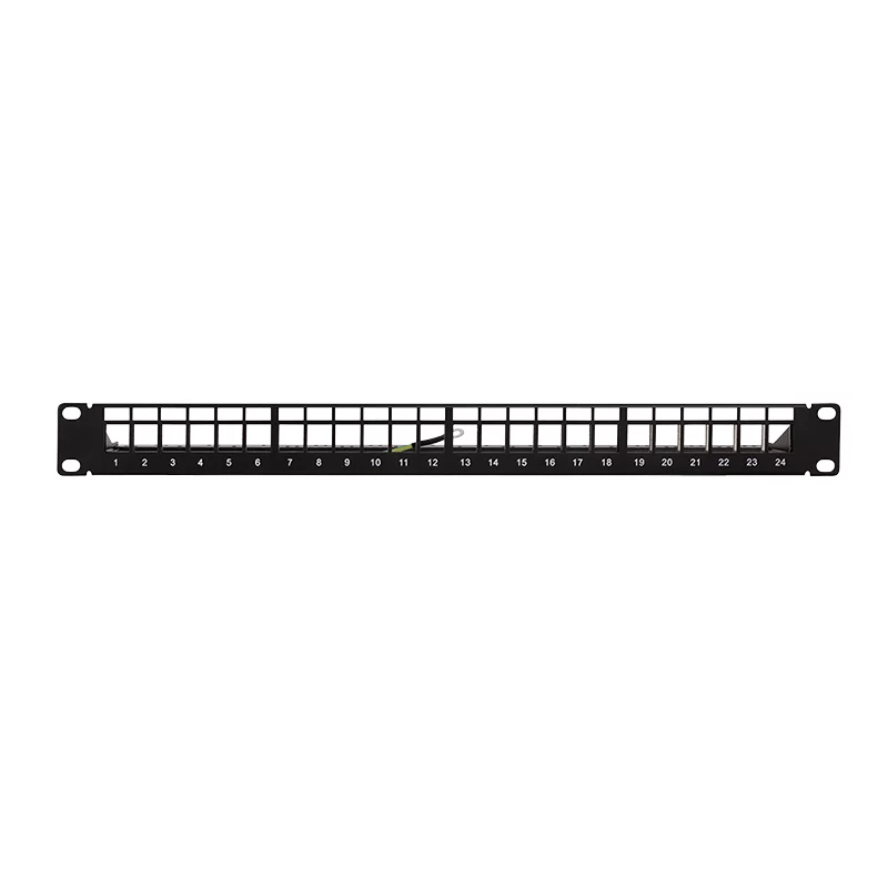 LogiLink Modular 24-Port Cat.6A Keystone Patch Panel, 19 Zoll/1U, Schwarz, EconLine
