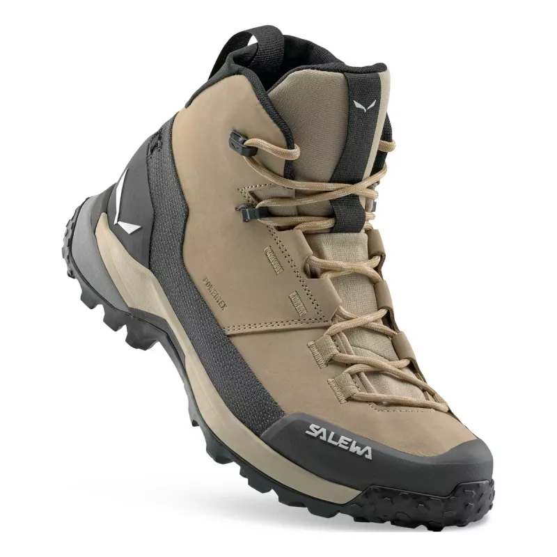 Salewa Puez Leather Mid PTX Damen Trekking Schuhe Quicksand/Onyx Größe 36.5