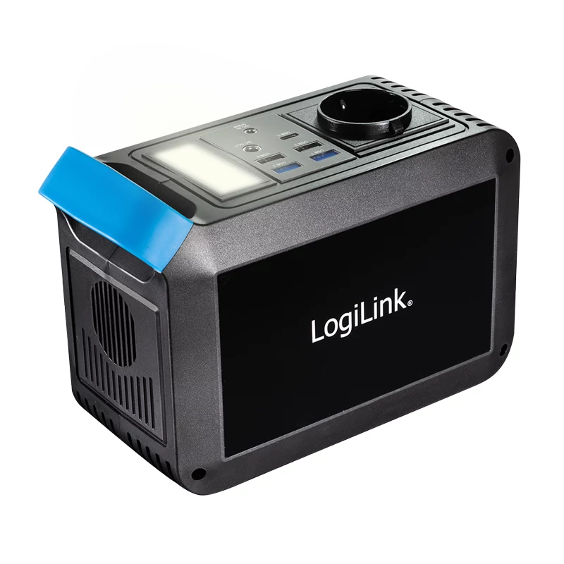 LogiLink Powerstation 200W, 148Wh Li-ion, reine Sinuswelle, USB-C PD 45W, LED-Licht