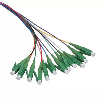 LogiLink Fiber Pigtail Set 12 x LC/APC OS2 (G657.A1), 2m, farbig, grüner Stecker