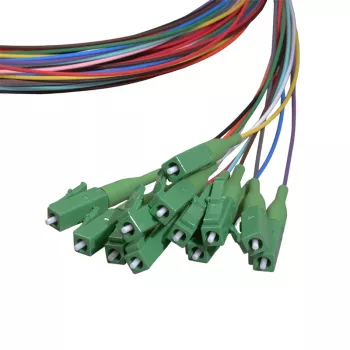 LogiLink Fiber Pigtail Set 12 x LC/APC OS2 (G657.A1), 2m, farbig, grüner Stecker