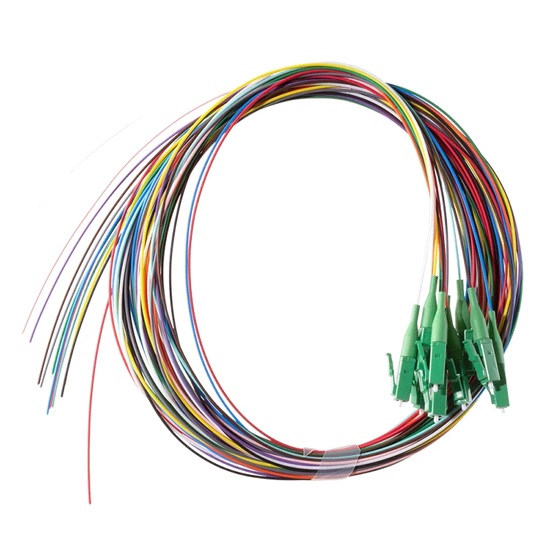 LogiLink Fiber Pigtail Set 12 x LC/APC OS2 (G657.A1), 2m, farbig, grüner Stecker