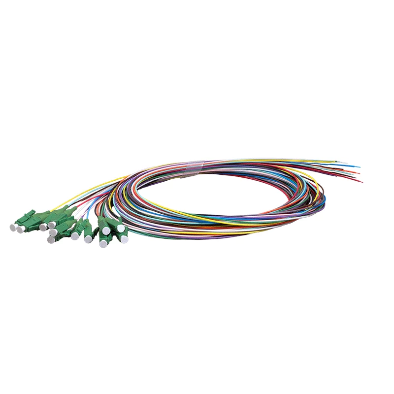 LogiLink Fiber Pigtail Set 12 x LC/APC OS2 (G657.A1), 2m, farbig, grüner Stecker