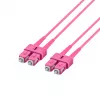 EFB Elektronik O0318.1-1.2 SC Duplex OM4 Multimode Glasfaser-Patchkabel, 1m, Violett, LSZH