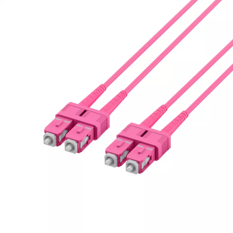 EFB Elektronik O0318.1-1.2 SC Duplex OM4 Multimode Glasfaser-Patchkabel, 1m, Violett, LSZH
