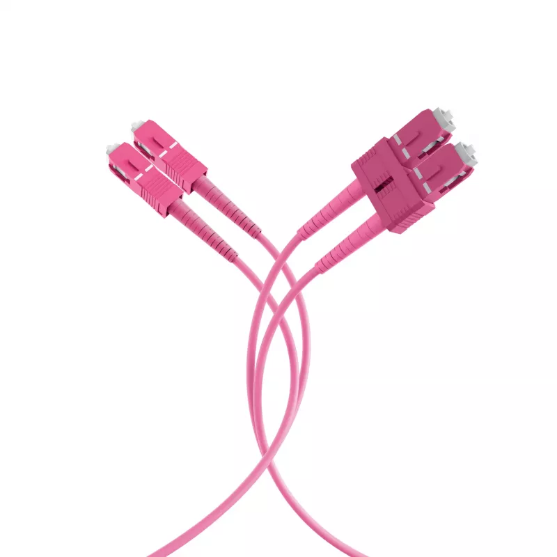 EFB Elektronik O0318.1-1.2 SC Duplex OM4 Multimode Glasfaser-Patchkabel, 1m, Violett, LSZH