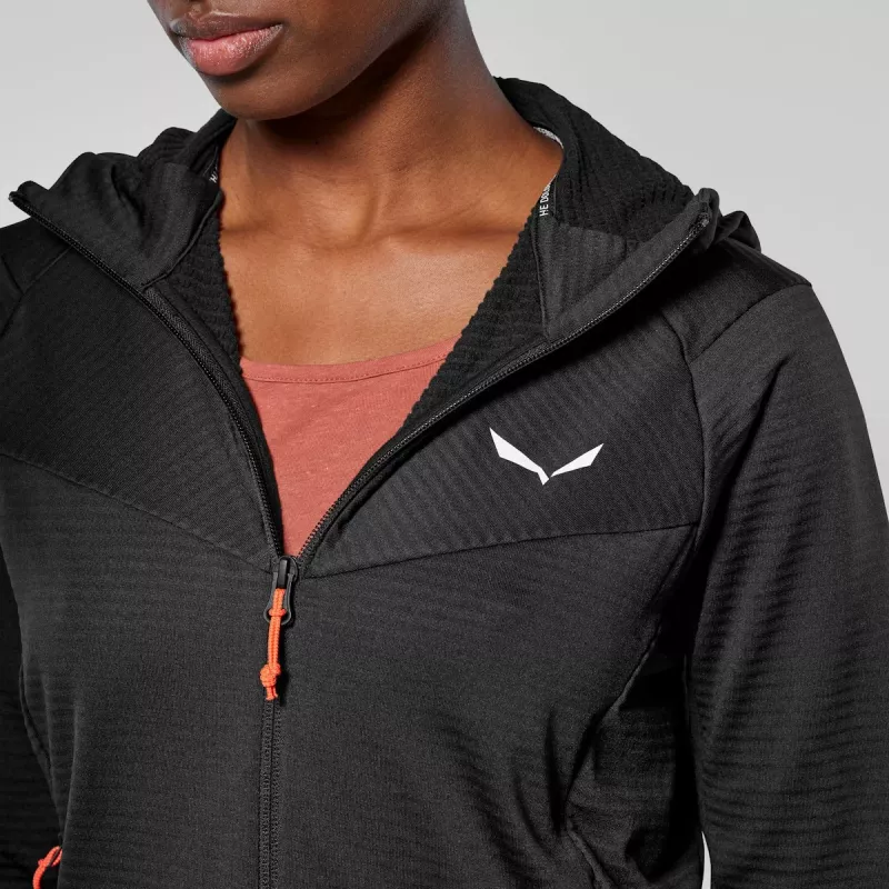 Salewa Puez Altavia PL HD Damen Kapuzen-Fleecejacke - Black Out