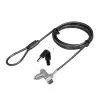 LogiLink NBS015 Universelles Schlüsselschloss für Notebooks, Ultrabooks, MacBook Pro und Tablets – Verzinktes Stahlkabel, 2 m, Schwarz/Silber