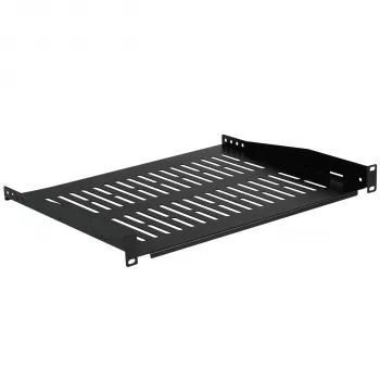 EFB Elektronik 19 inch 1U festes Rack-Regal, 350 mm tief, 10 kg Belastung, schwarz RAL 9005
