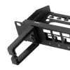 LOGILINK Modular 16-Port Cat.6A Keystone Patchpanel, 19/1U, mit 3 Kabelringen, Schwarz