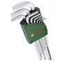 BOSCH 9-teiliger Inbusschlüsselsatz mit farbcodierten L-Schlüsseln, Kugelkopf und Haltefunktion, metrisch 1,5-10 mm, BlackLaser-Oberfläche, Clip-Halter