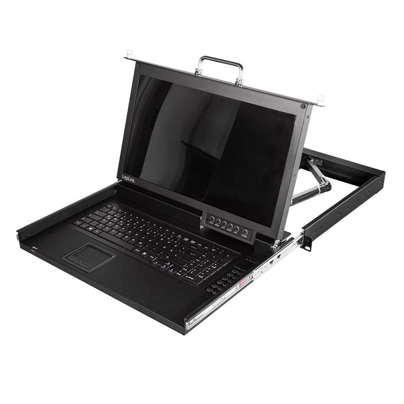 LogiLink 8-Port KVM-Konsole mit 17-Zoll-LCD, VGA, Ultra-Short-Depth, 1U-Rackmount