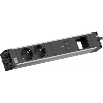 Bachmann STEP ALU 2x Schuko 1x USB-C 100W 1x Custom Module Stromverteilungseinheit