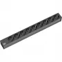 Bachmann 19 inch Steckdosenleiste 9x CEE 7/3 Schuko Schwarz H05VV-F 3G1,5mm² GST18 Stecker 0,2m