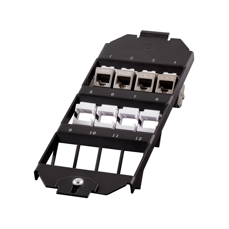 LOGILINK Keystone Bodenbox-Einsatz für 3 x 4 Keystone-Module, Schwarz