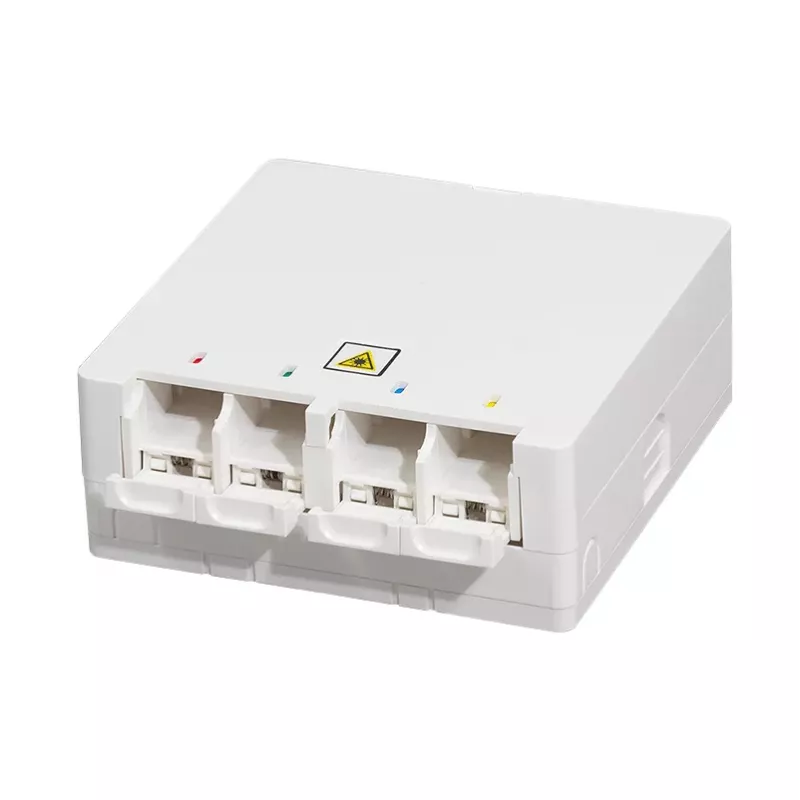 LOGILINK FTTH Abschlussdose FB1007, 4 Ports, Wand- oder Hutschienenmontage, Weiß