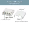 LOGILINK FTTH Abschlussdose FB1007, 4 Ports, Wand- oder Hutschienenmontage, Weiß