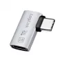 LogiLink USB4 Type-C 90° Adapter, C/M auf C/F, 40 Gbit/s, 240W, 8K/60Hz, Aluminium, Silber