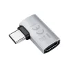 LogiLink USB4 Type-C 90° Adapter, C/M auf C/F, 40 Gbit/s, 240W, 8K/60Hz, Aluminium, Silber