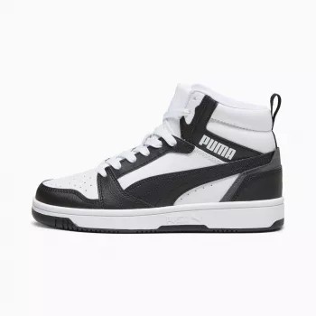 Puma Rebound V6 Mid Kinder-Sneaker Weiß Schwarz 393831 01 Größe 38