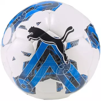 PUMA Orbita 5 Hybrid Fußball Größe 4 Weiß Blau Glimmer Puma Schwarz