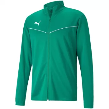 PUMA teamRISE Trainings-Polyjacke Grün 657392 05 S - Herren-Fußballjacke mit durchgehendem Reißverschluss