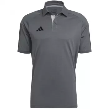 adidas Tiro 23 Competition Polo T-Shirt Grau Vier/Schwarz HU1344 S