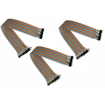 Kabelmeister 40-Pin Jumper Wire Set, 3 Bänder (Männlich-Männlich, Weiblich-Weiblich, Männlich-Weiblich), 20 cm, 24 AWG, Regenbogenfarben, für Arduino, Raspberry Pi, Breadboard