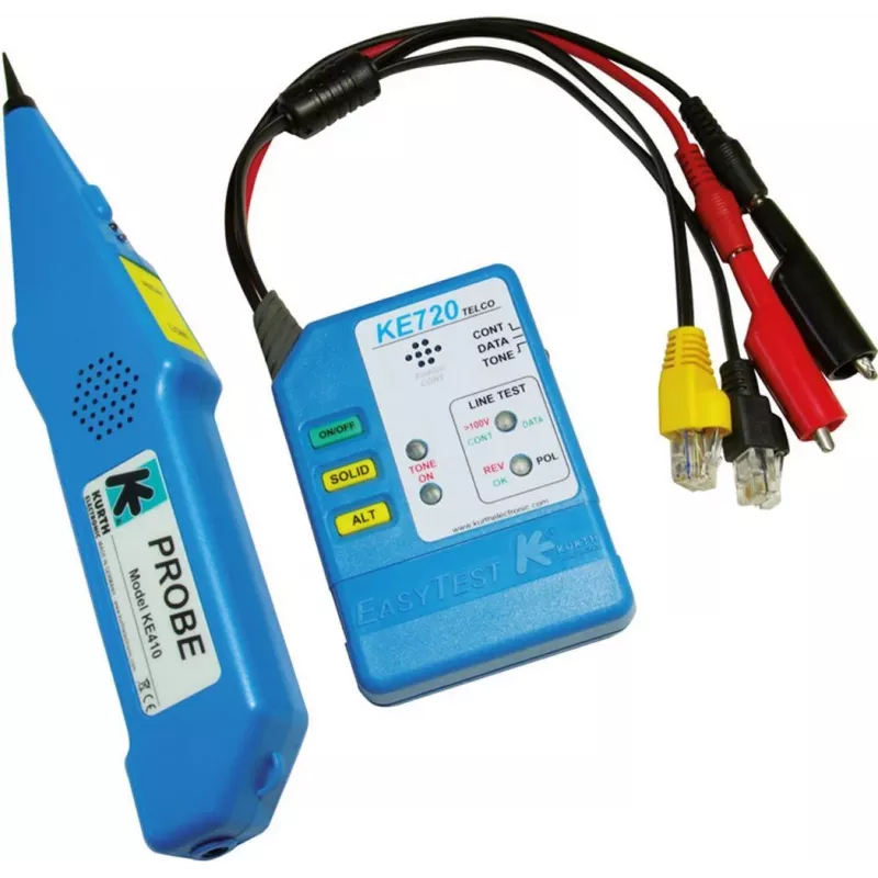Kurth Electronic KE 701 Netzwerkkabeltester mit Tongenerator, RJ45/RJ11/Coax, 240V-Schutz