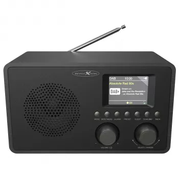 Reflexion HRA1824DAB+ DAB+ & FM Radiowecker mit Bluetooth, Dual-Alarm, Holzgehäuse - Schwarz