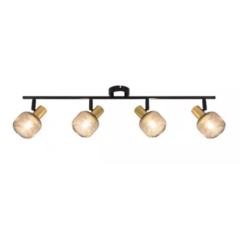 Spot Light Shadow 4XE14 Schwarz/Gold - 4-flammiger verstellbarer Decken-/Wandstrahler