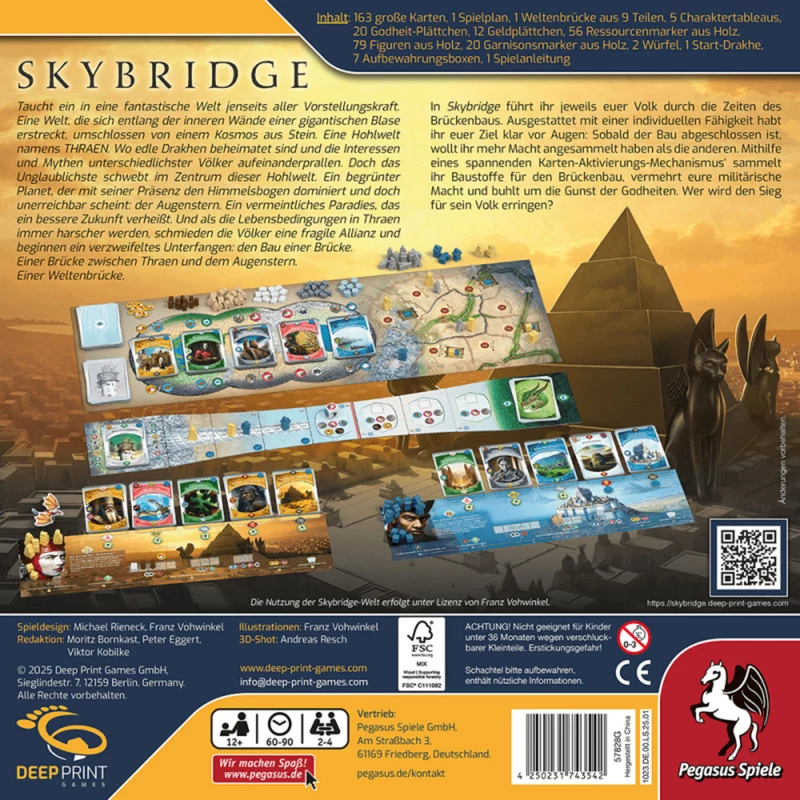 PEGASUS Deep Print Games: Skybridge - Strategiespiel für 2-4 Spieler, ab 10 Jahren, 60-90 Minuten, Städtebau- und Netzwerkmechaniken, mehrsprachig (EN/DE)